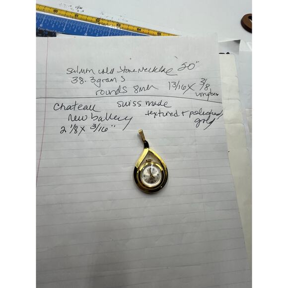 Chateau Vintage Pendant Swiss
Watch Womens Gold‎ Tone Stainless Steel White Dial
